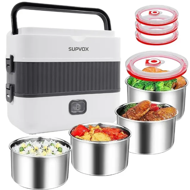 ThermoLunch Pro Electric Food Warmer – 2 Compartment Portable Heating Lunch Box